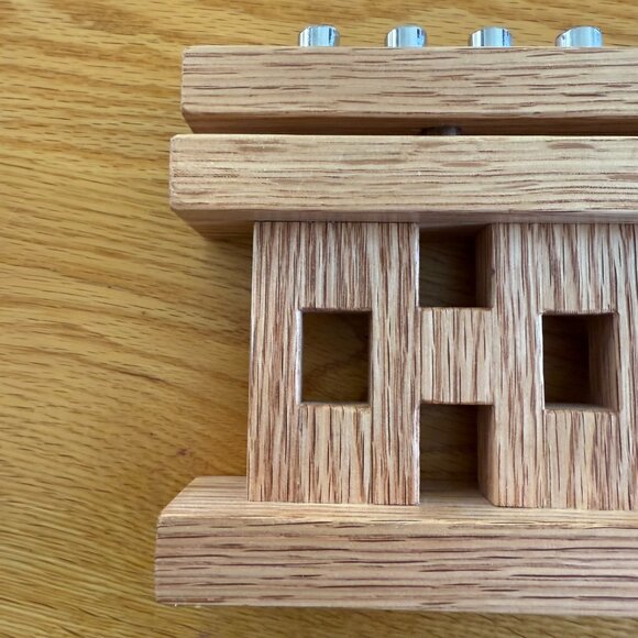 Hanukkah Menorah New Hand Crafted Oak Hardwood Judaica Chanukah Hannukiah - Picture 9 of 9